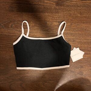Beyond Yoga Black and White Trim Sports Bra